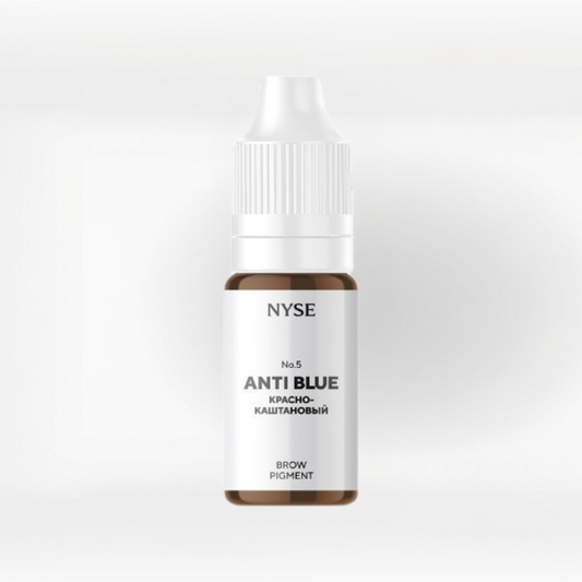Frasco pigmento PMU cejas NYSE Anti Blue No5 corrector marrón cálido para neutralizar tonos fríos en micropigmentación profesional 5 ml y 10 ml