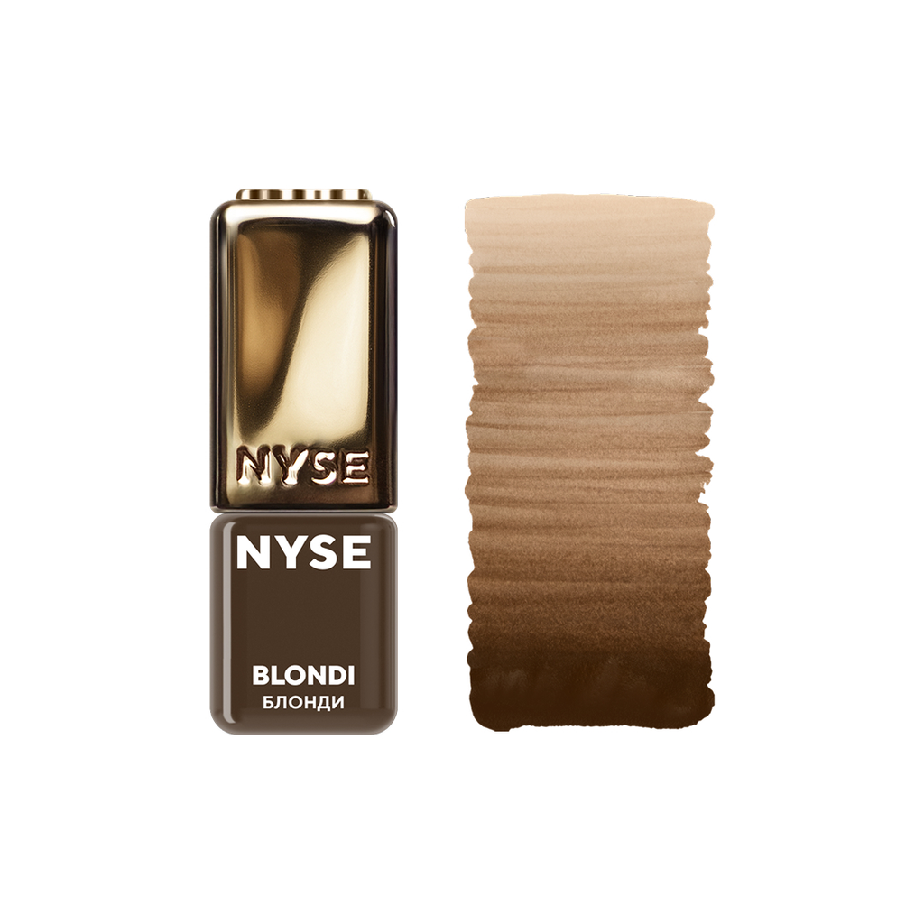 Pigmento PMU cejas NYSE Blondi 5 ml con swatch de color rubio cálido textura profesional para micropigmentación