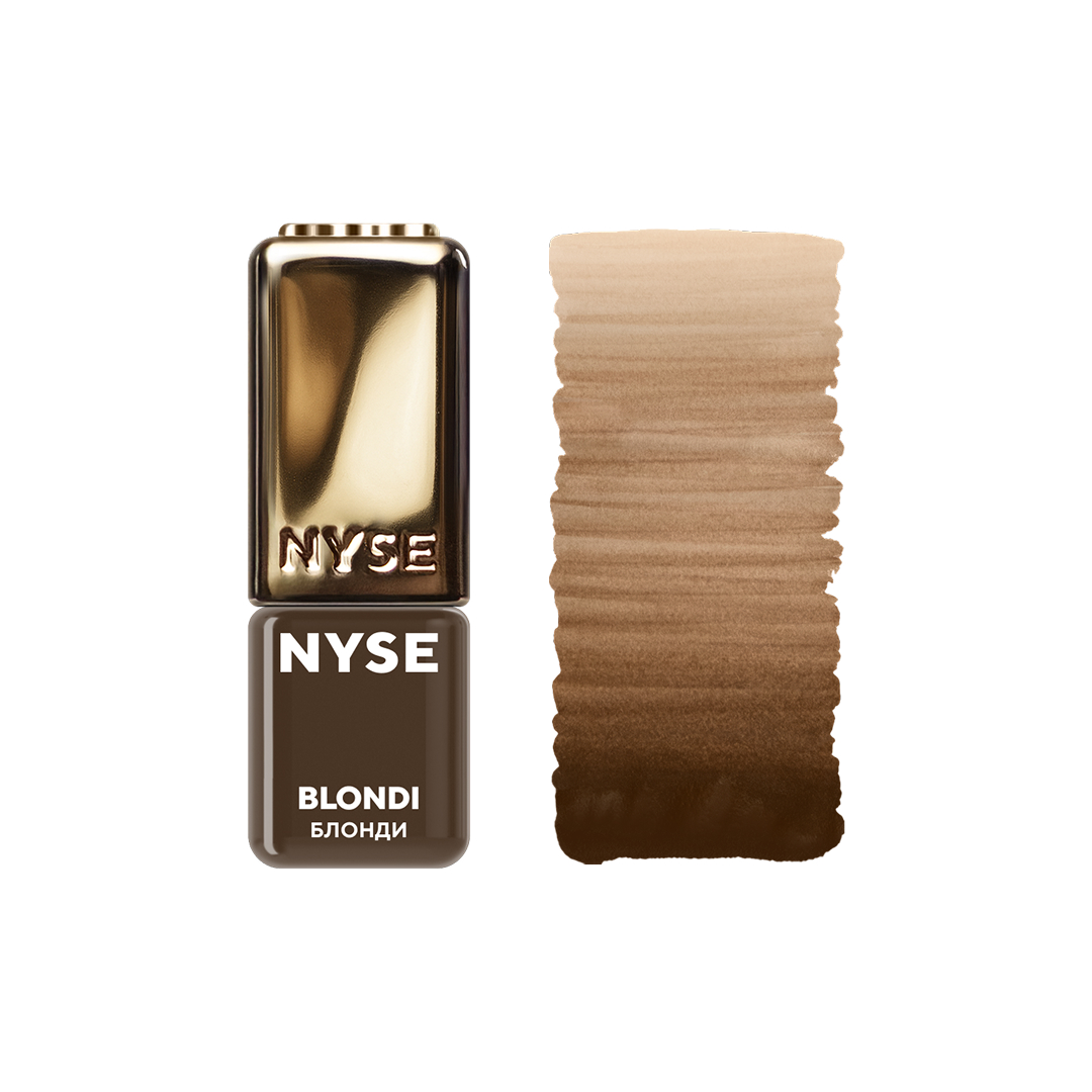 Pigmento PMU cejas NYSE Blondi 5 ml con swatch de color rubio cálido textura profesional para micropigmentación