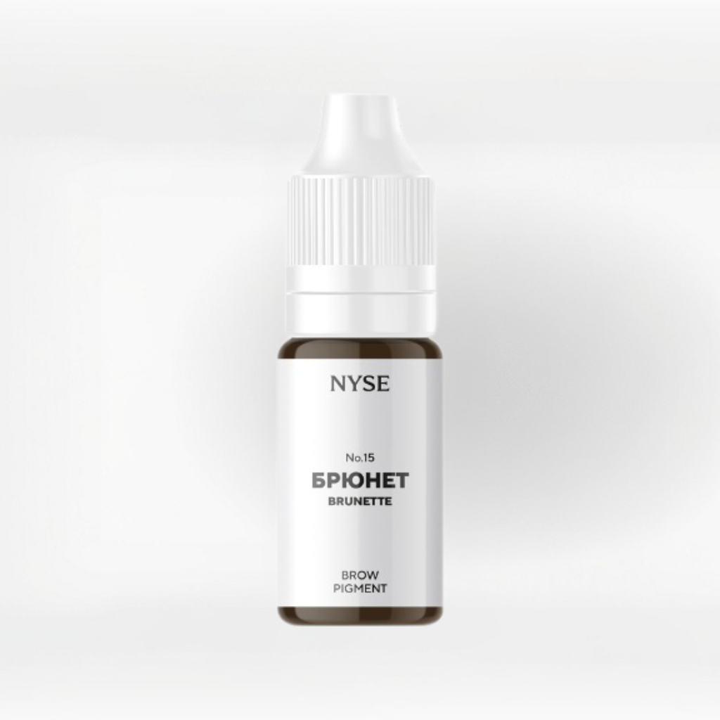 Envase del pigmento NYSE Brunette No15 para cejas tono oscuro para trabajos de micropigmentación definidos