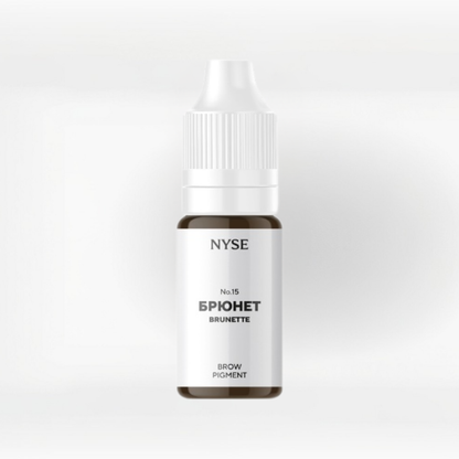 Envase del pigmento NYSE Brunette No15 para cejas tono oscuro para trabajos de micropigmentación definidos