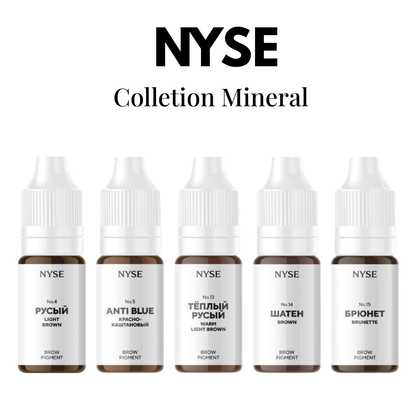 Colección de pigmentos minerales NYSE para cejas con tonos profesionales para micropigmentación natural y equilibrada