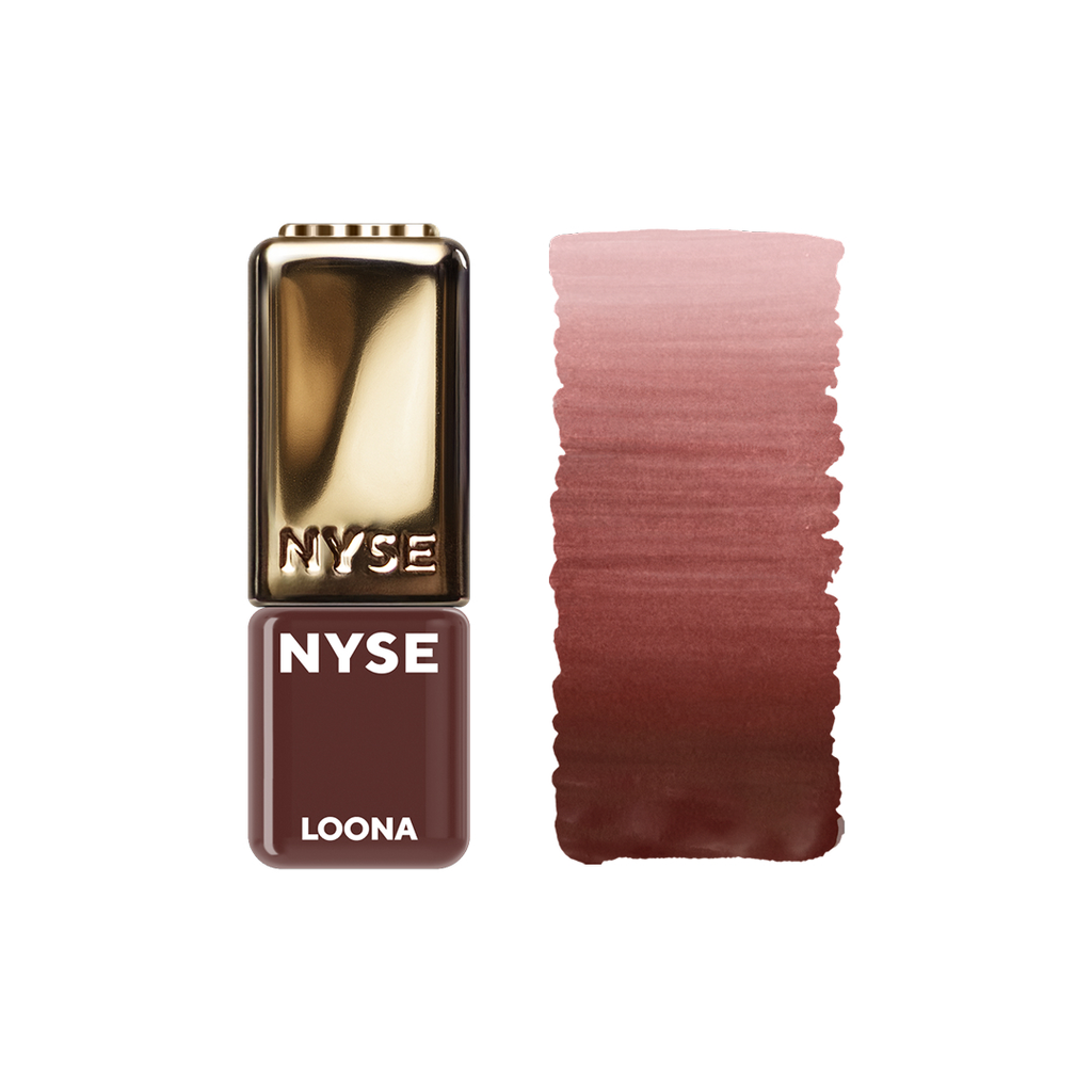 Pigmento PMU NYSE Loona 5 ml nude frío marrón frasco profesional con swatch degradado efecto natural