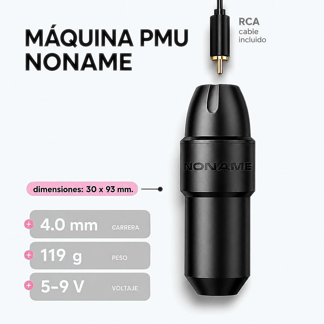 Máquina PMU NYSE NoName con stroke 4,0 mm, peso 119 g, voltaje 5–9 V, dimensiones 30 × 93 mm y conexión RCA