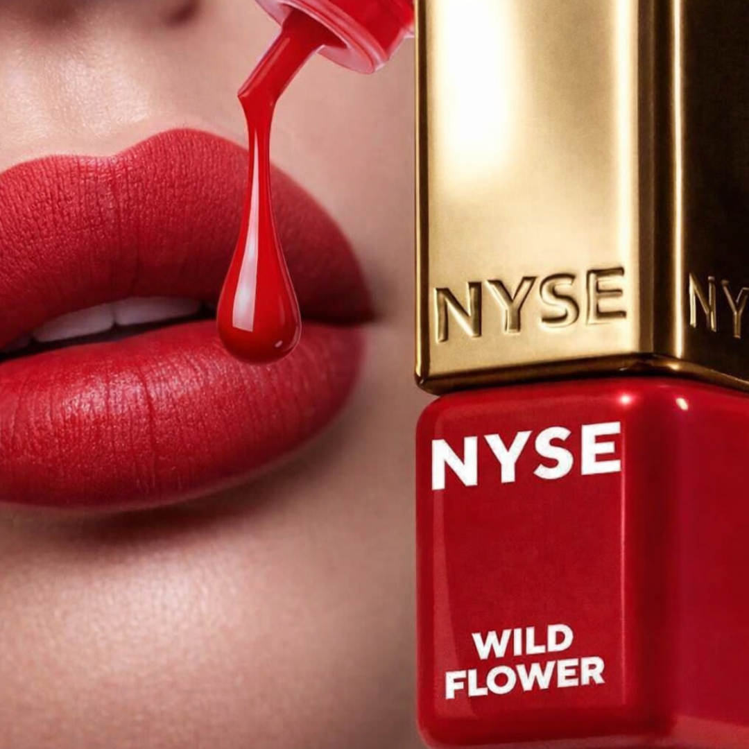 Aplicación pigmento PMU NYSE Wildflower rojo anaranjado cálido efecto vibrante en labios resultado profesional alta retención