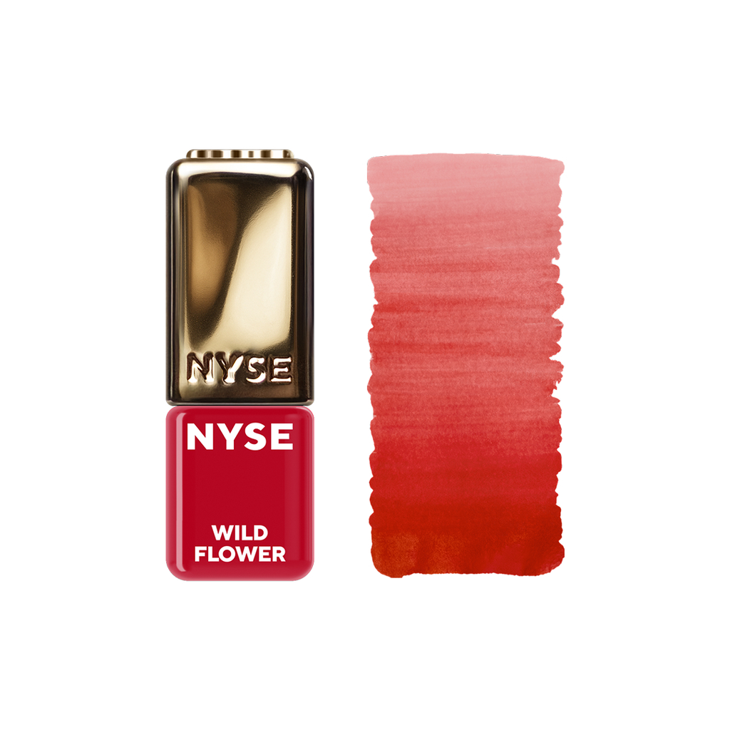 Textura pigmento PMU NYSE Wildflower 5 ml swatch rojo anaranjado cálido intensidad alta implantación uniforme