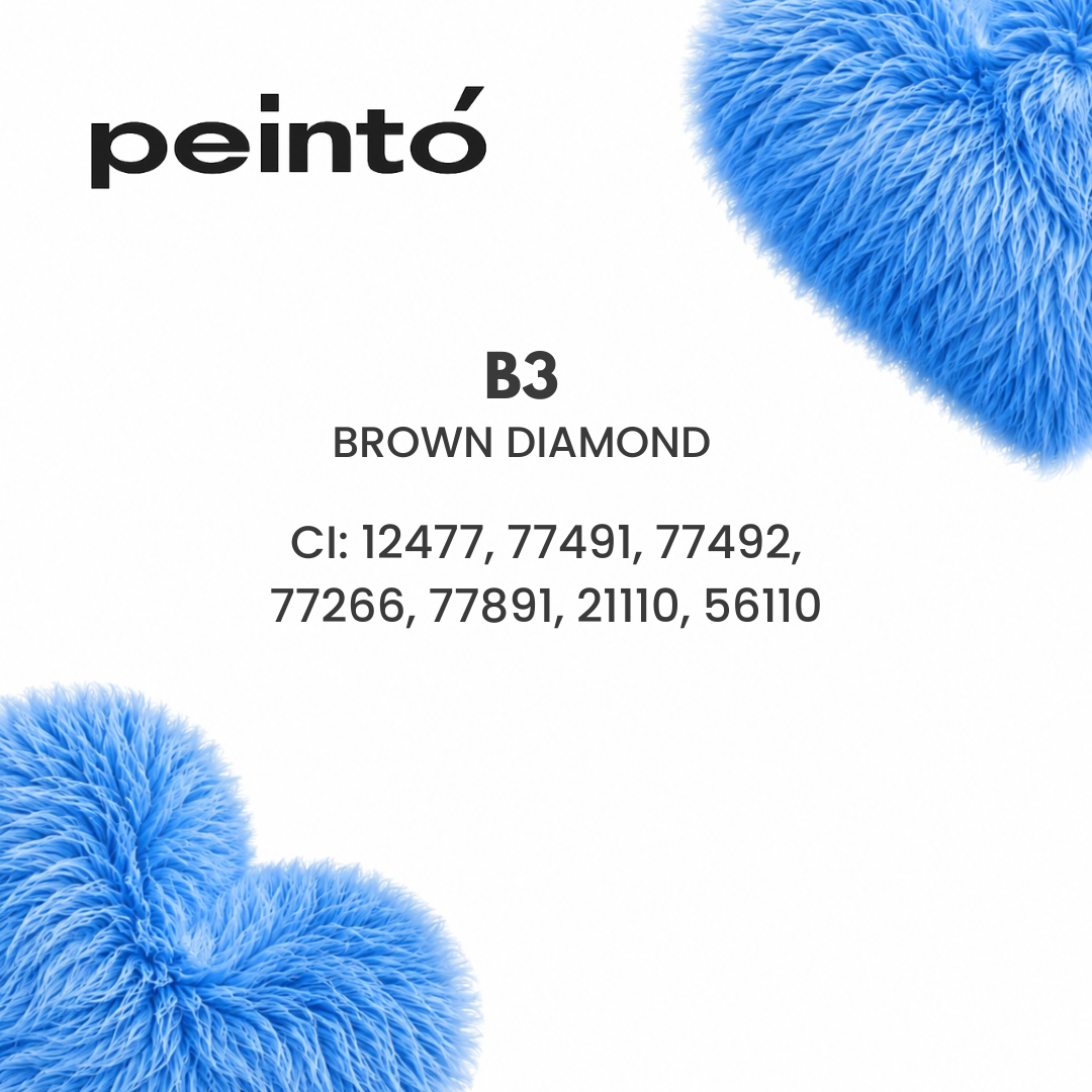 INCI del pigmento PMU Peintó B3 Brown Diamond para cejas con CI 12477 CI 77491 CI 77492 CI 77266 CI 77891 CI 21110 y CI 56110
