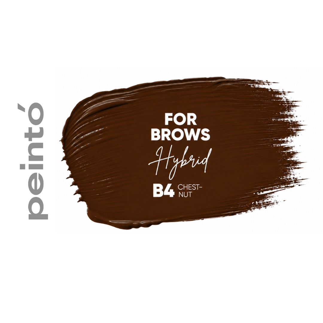 Textura del pigmento PMU Peintó B4 Chestnut color castaño cálido con base naranja para micropigmentación profesional de cejas