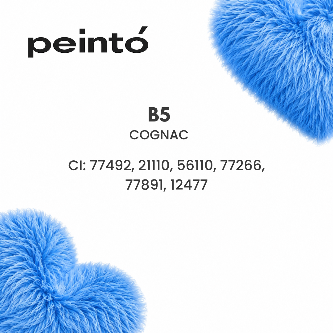 Pigmento híbrido para cejas Peintó B5 Cognac marrón coñac cálido con base rojiza composición profesional para micropigmentación disponible en 5 ml y 10 ml