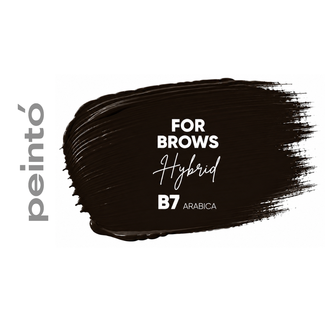 Textura del pigmento PMU Peintó B7 Arabica para cejas marrón extra oscuro de alta concentración diseñado para máxima profundidad y definición