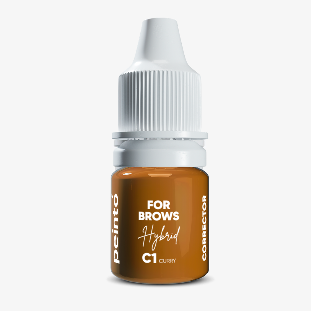 Corrector PMU Peinto C1 Curry amarillo frío para cejas frasco profesional para neutralizar grises azules y violetas