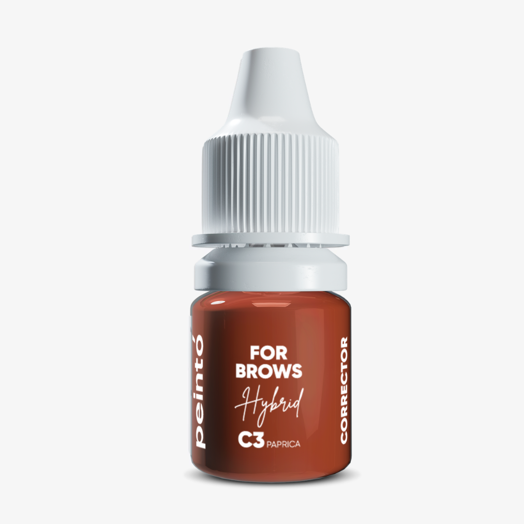 Corrector PMU Peintó C3 Paprica naranja cálido para neutralizar cejas azuladas grises y ceniza frasco profesional original
