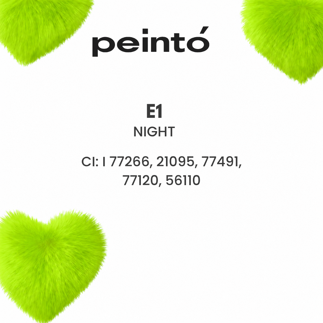 Pigmento Peintó E1 Night negro intenso para micropigmentación de ojos carta de colores de la colección profesional For Eyelids Hybrid