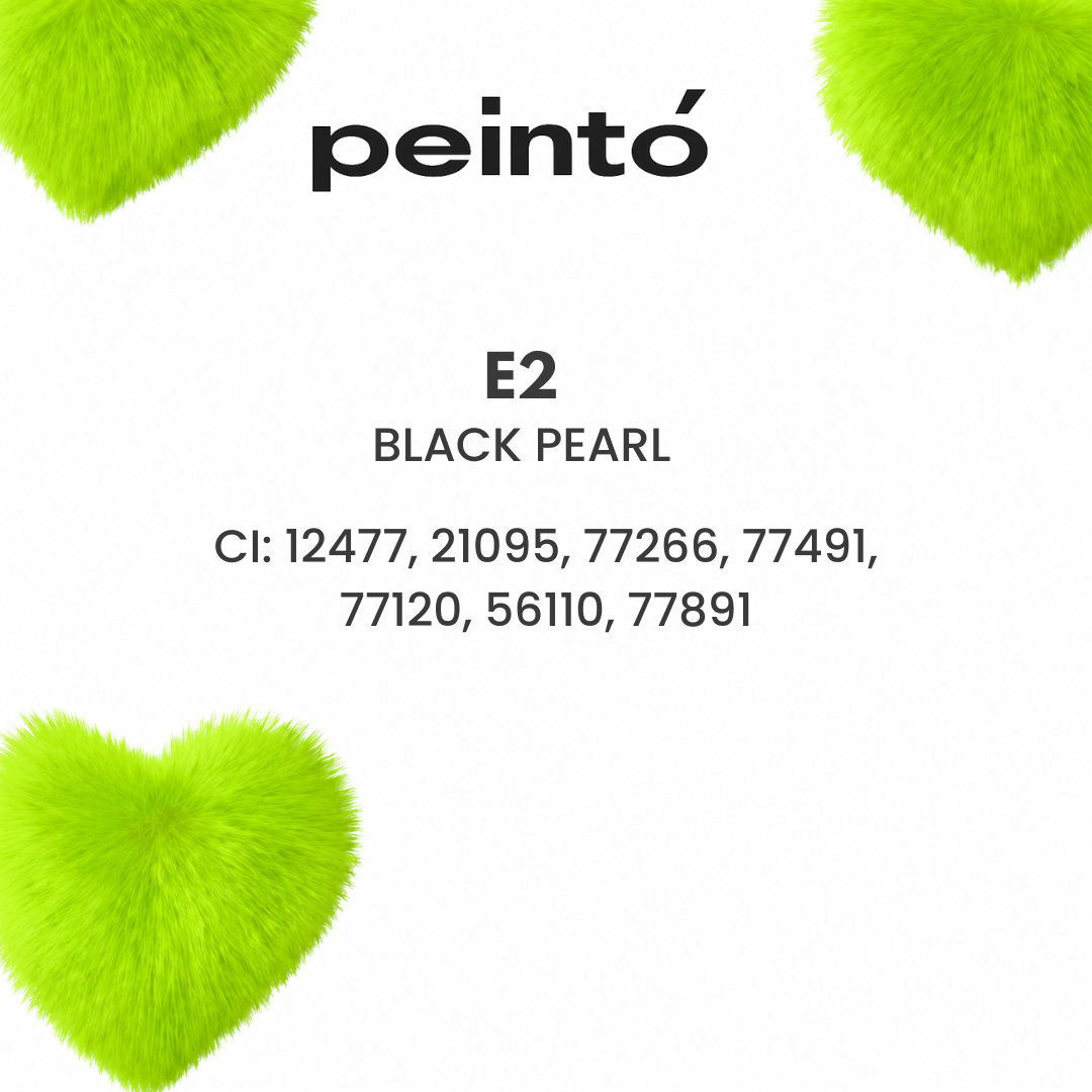 INCI pigmento PMU Peintó E2 Black Pearl para ojos composición profesional marrón intenso neutro para micropigmentación eyeliner