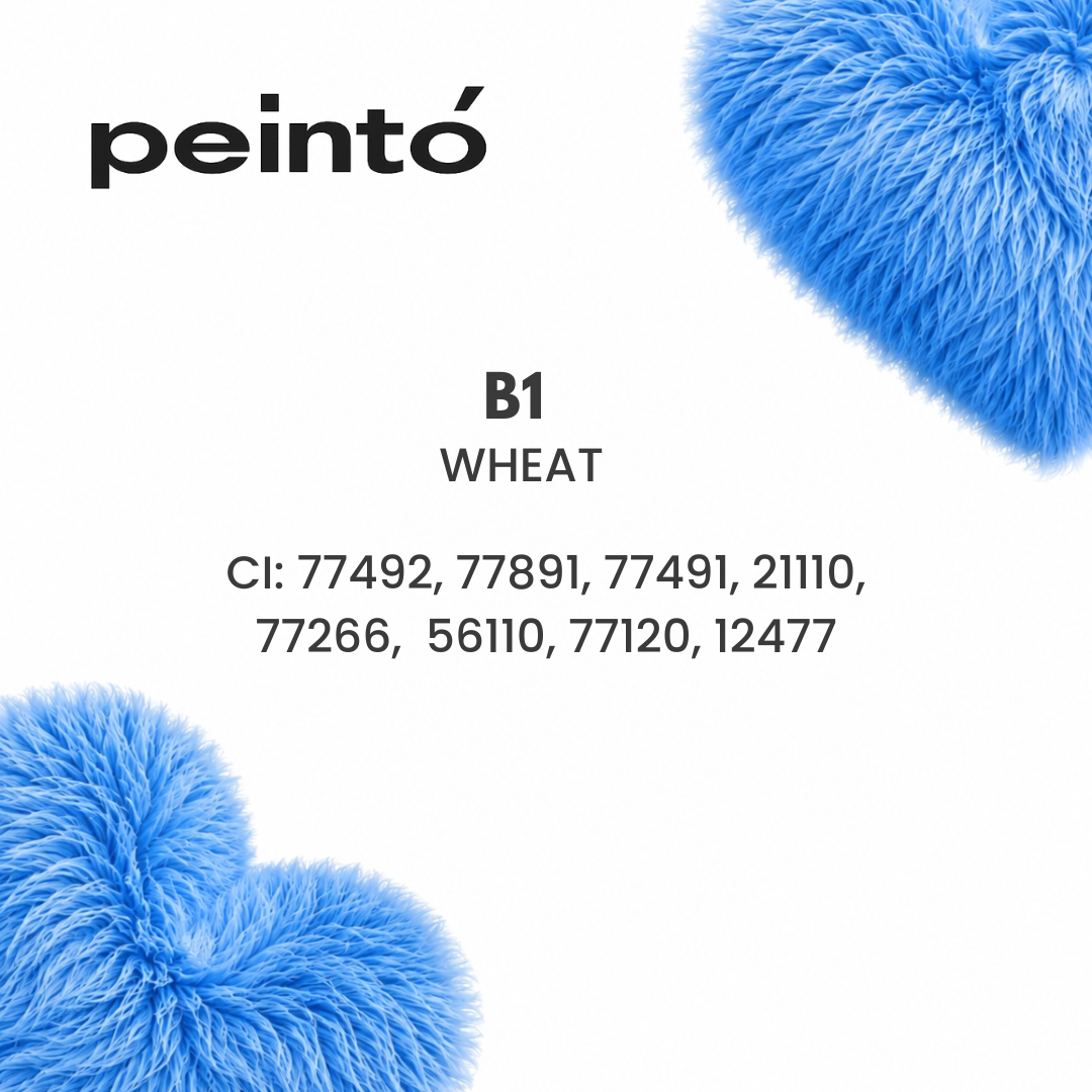 Composición e ingredientes del pigmento Peintó Hybrid B1 Wheat para cejas con CI 77492 CI 77891 CI 77491 y otros pigmentos profesionales