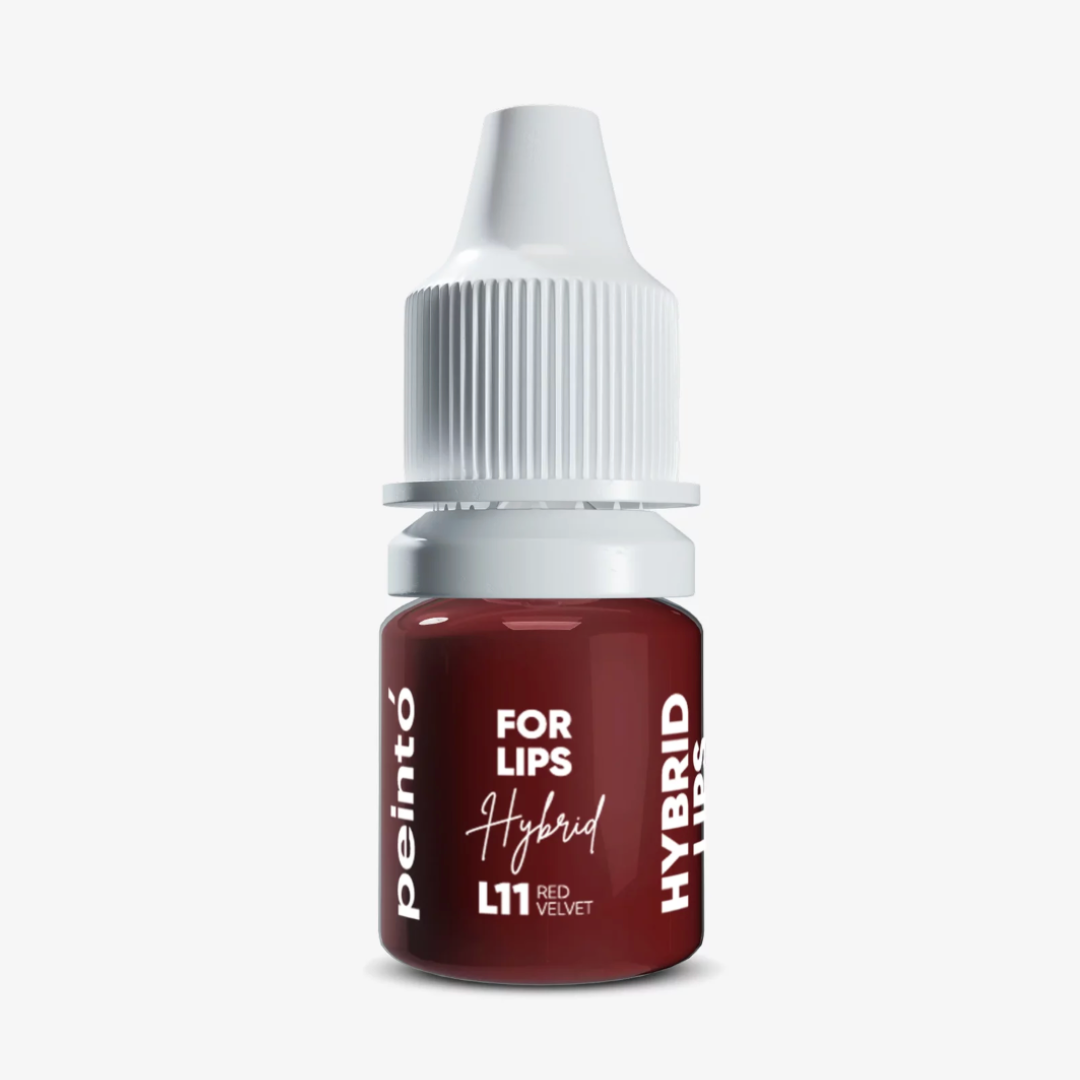 Pigmento PMU para labios Peinto L11 Red Velvet fórmula híbrida rojo ladrillo neutro frasco profesional para micropigmentación labial