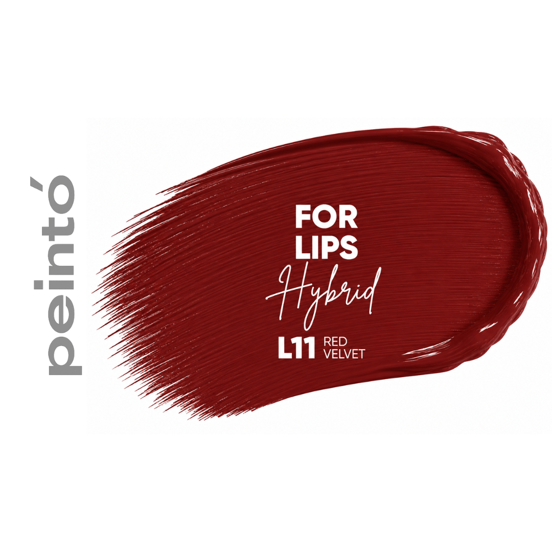 Textura pigmento PMU Peinto L11 Red Velvet color rojo ladrillo intenso efecto velvet lipstick para micropigmentación profesional de labios