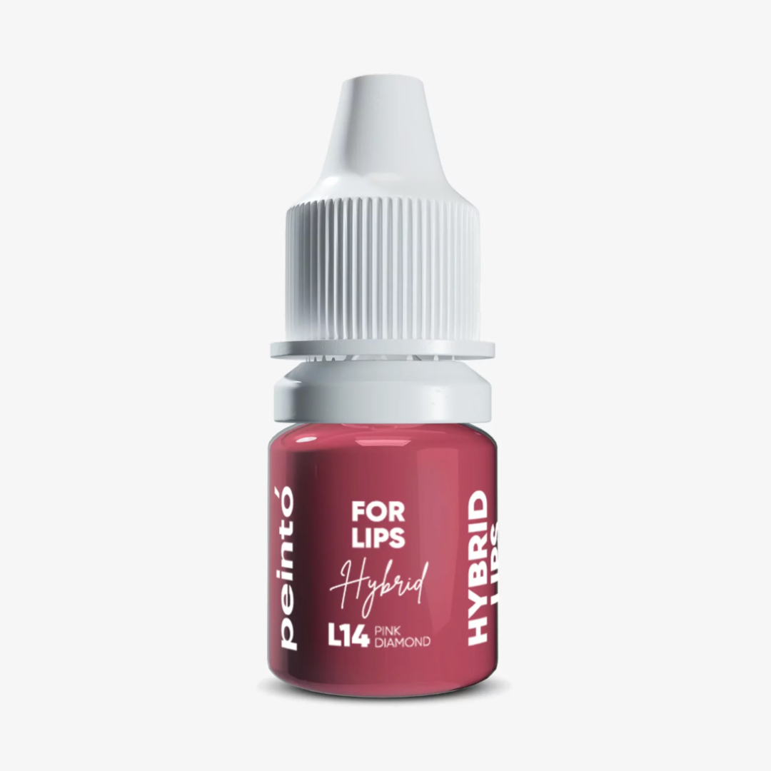 Pigmento PMU para labios Peinto L14 Pink Diamond fórmula híbrida rosa antiguo frío frasco profesional para micropigmentación labial