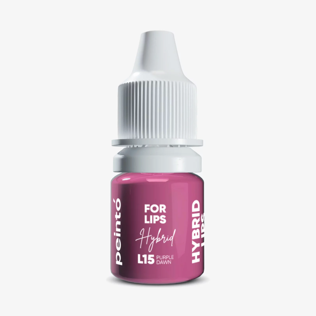 Pigmento PMU para labios Peinto L15 Purple Dawn fórmula híbrida rosa lila frío frasco profesional para micropigmentación labial