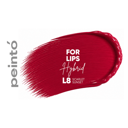Textura pigmento PMU Peinto L8 Scarlet Sunset color berry intenso efecto lipstick premium para micropigmentación profesional de labios