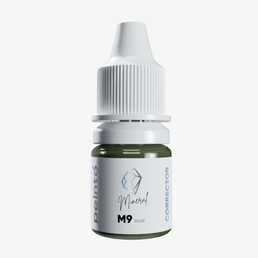 Corrector PMU Peintó Mineral M9 Olive para cejas color oliva frío de alta pigmentación en envase profesional