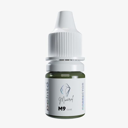 Corrector PMU Peintó Mineral M9 Olive para cejas color oliva frío de alta pigmentación en envase profesional