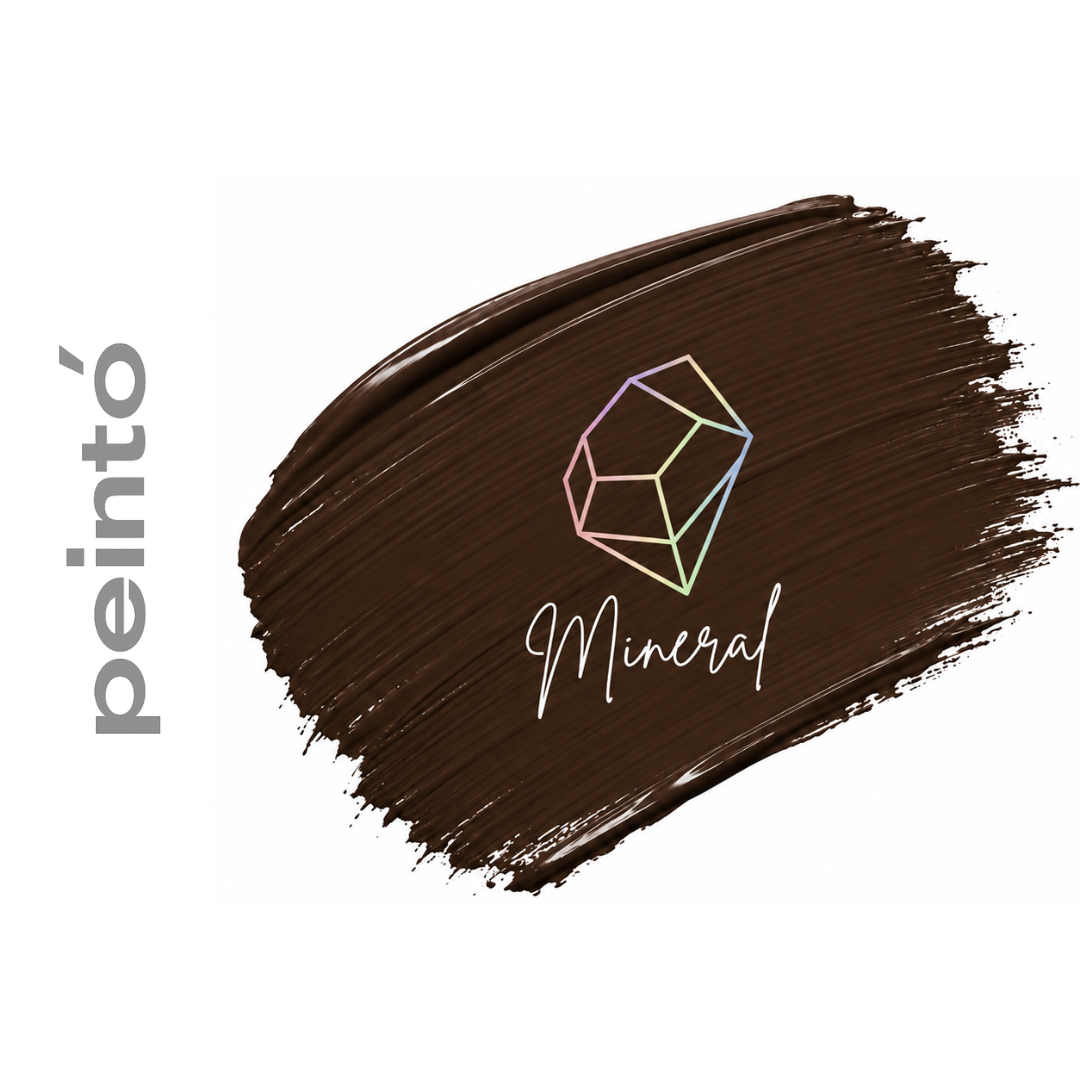 Textura del pigmento PMU Peintó Mineral M0 Ideal Brown marrón neutro puro para micropigmentación profesional de cejas con alta estabilidad cromática