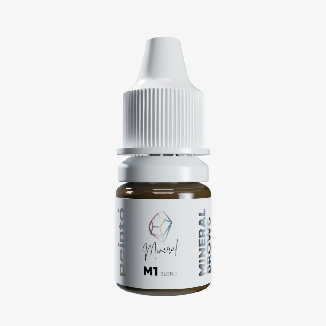 Pigmento PMU Peintó Mineral M1 Blond rubio neutro claro para cejas disponible en formatos profesionales de 5 ml y 10 ml