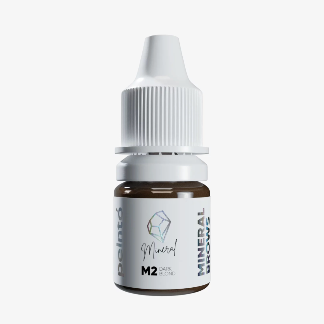 Pigmento PMU Peintó Mineral M2 Dark Blond para cejas rubio oscuro neutro en formato profesional de 5 ml y 10 ml