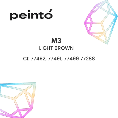 Pigmento PMU Peintó Mineral M3 Light Brown para cejas marrón cálido de saturación media ficha técnica con composición CI 77492 CI 77491 CI 77499 CI 77288