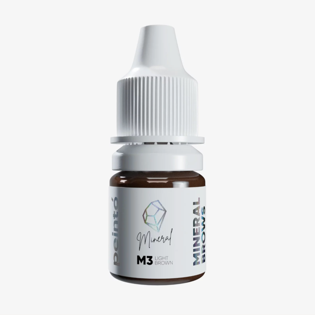 Pigmento PMU Peintó Mineral M3 Light Brown para cejas marrón cálido equilibrado disponible en formatos de 5 ml y 10 ml
