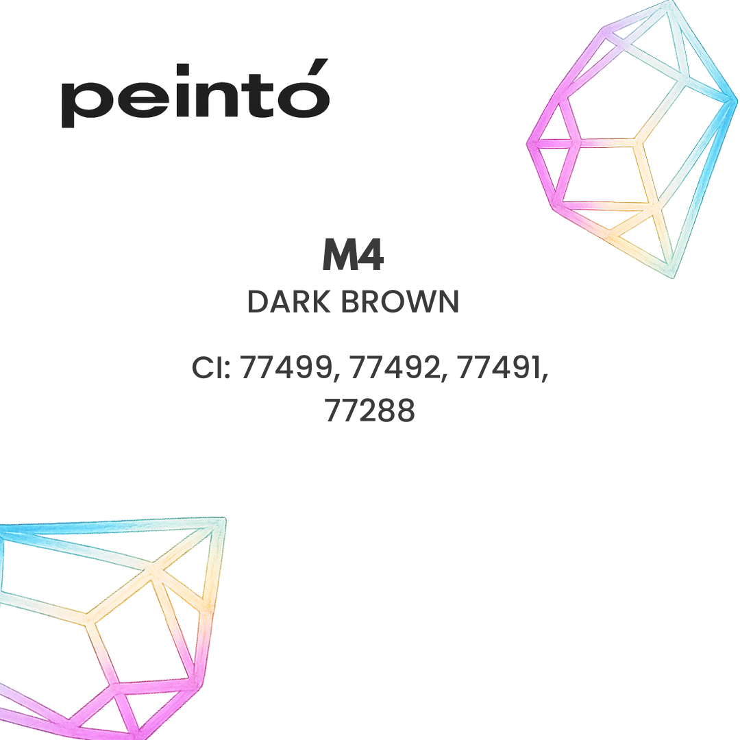 Pigmento PMU Peintó Mineral M4 Dark Brown para cejas marrón oscuro frío ficha técnica con composición CI 77499 CI 77492 CI 77491 CI 77288