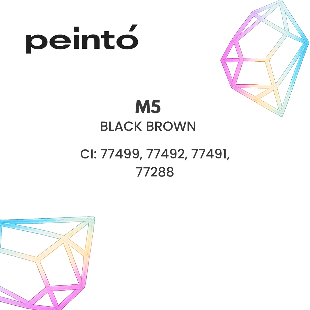 Pigmento PMU Peintó Mineral M5 Black Brown para cejas ficha técnica con composición CI 77499 CI 77492 CI 77491 CI 77288 marrón negro intenso