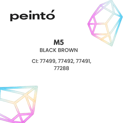 Pigmento PMU Peintó Mineral M5 Black Brown para cejas ficha técnica con composición CI 77499 CI 77492 CI 77491 CI 77288 marrón negro intenso