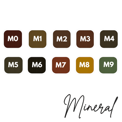 Peintó Mineral M6 Extra Black dentro de la carta de colores profesional PMU tono negro intenso de máxima profundidad para cejas
