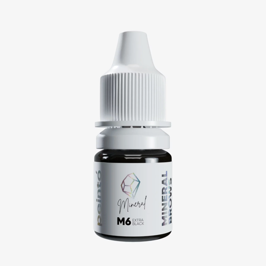Pigmento PMU Peintó Mineral M6 Extra Black para cejas negro extra intenso disponible en formatos profesionales de 5 ml y 10 ml