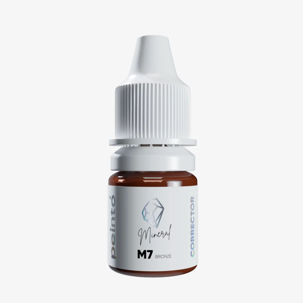 Corrector PMU Peintó Mineral M7 Bronze para cejas tono bronce cálido disponible en formatos profesionales de 5 ml y 10 ml
