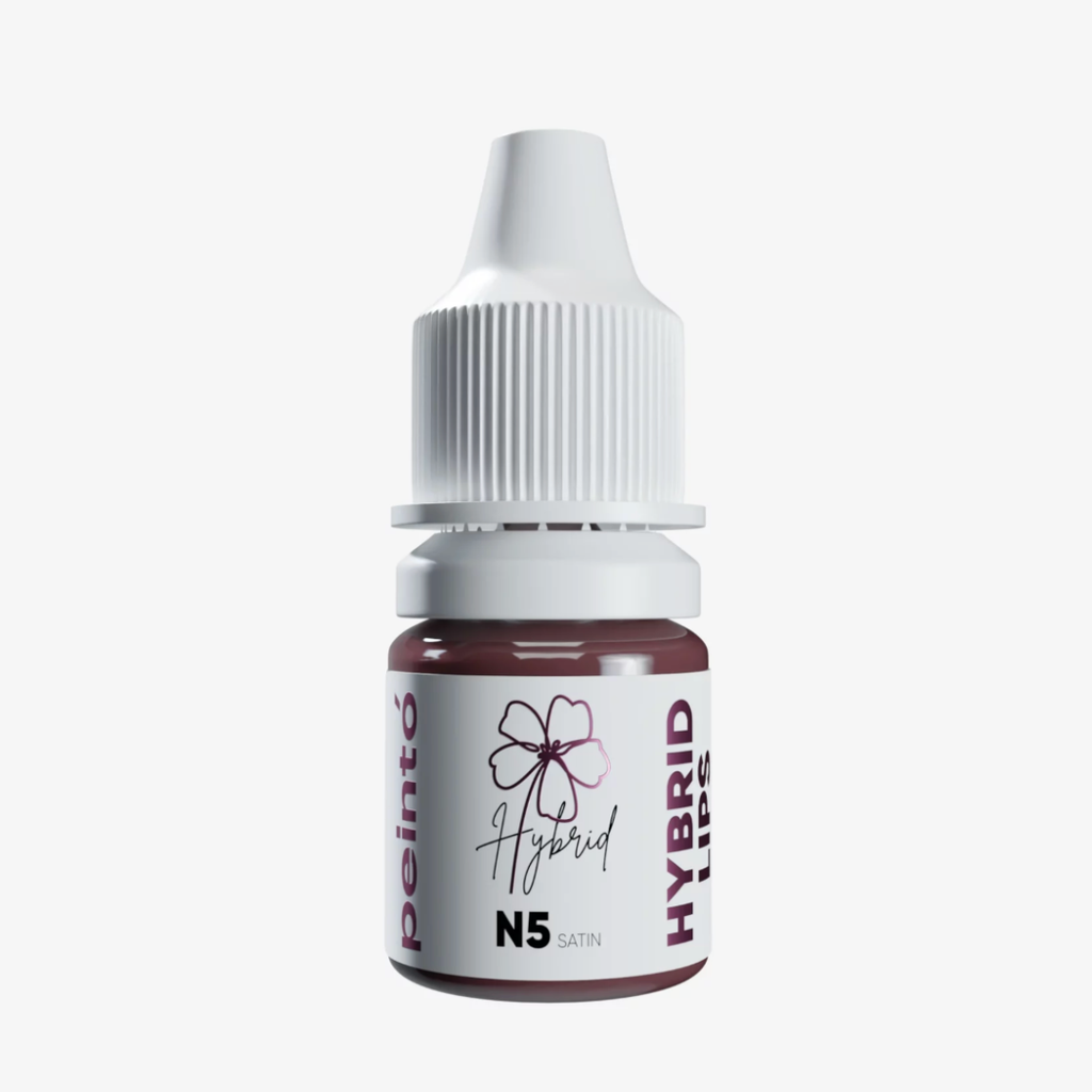 Pigmento PMU Peinto N5 Satin vino neutro con matiz marrón para labios frasco profesional colección Hybrid Lips