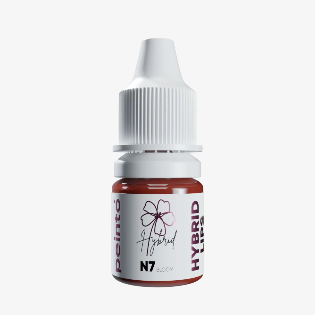 Pigmento PMU Peinto N7 Bloom rojo intenso cálido para labios frasco profesional colección Hybrid Lips