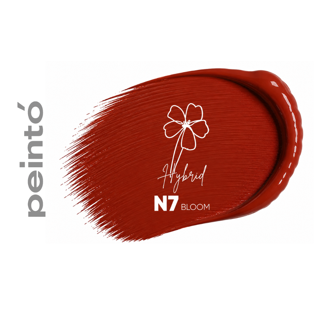 Textura pigmento PMU Peinto N7 Bloom rojo intenso cálido con acabado aterciopelado para micropigmentación profesional de labios