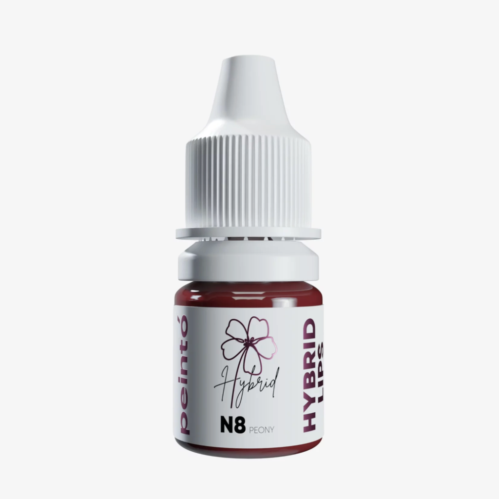 Pigmento PMU Peinto N8 Peony granate berry neutro para labios frasco profesional colección Hybrid Lips