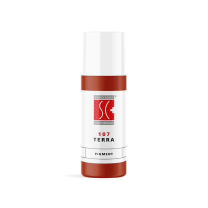 Pigmento PMU Swiss Color 107 Terra 5 ml tono marrón rojizo cálido para micropigmentación de labios profesional