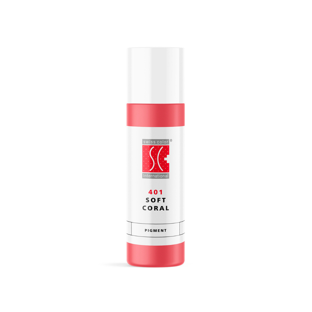 Pigmento PMU para labios Swiss Color 401 Soft Coral 10 ml tono coral melocotón neutro frasco profesional original