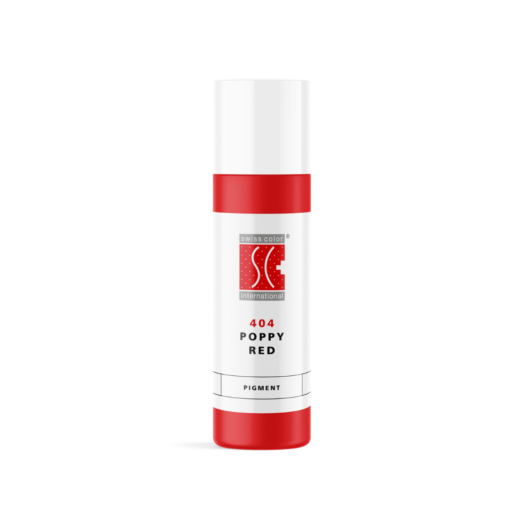 Pigmento micropigmentación labios Swiss Color 404 Poppy Red 10 ml rojo amapola frasco profesional original
