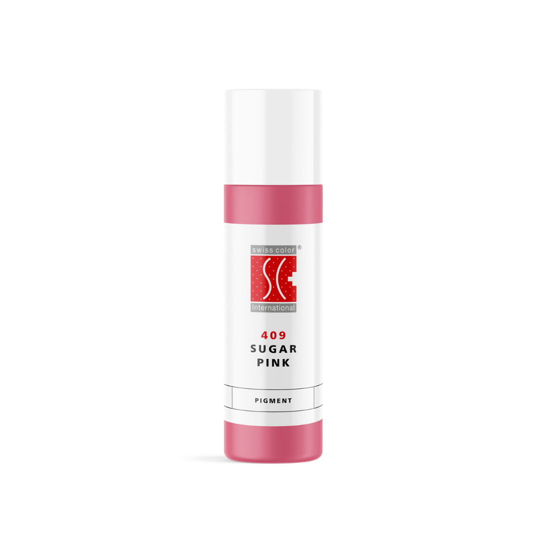 Pigmento PMU Swiss Color 409 Sugar Pink rosa frío frasco profesional 5 ml 10 ml para micropigmentación labios