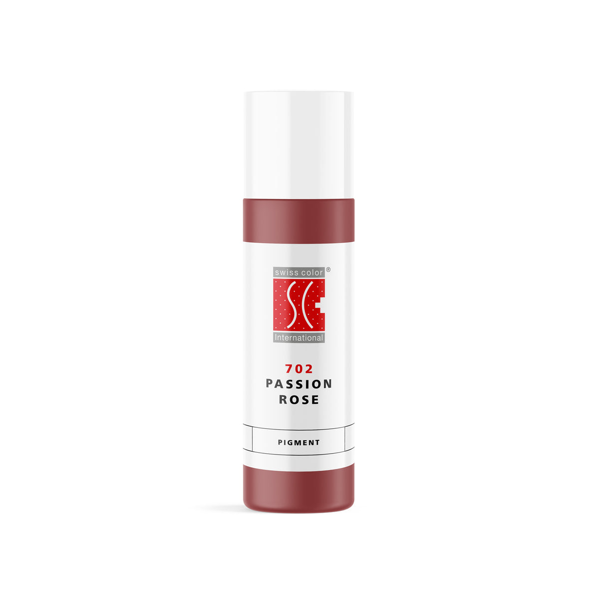 Pigmento PMU Swiss Color 702 Passion Rose para labios y areola, rosa cálido luminoso de cobertura media, frasco original 5 ml y 10 ml