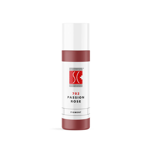Pigmento PMU Swiss Color 702 Passion Rose para labios y areola, rosa cálido luminoso de cobertura media, frasco original 5 ml y 10 ml