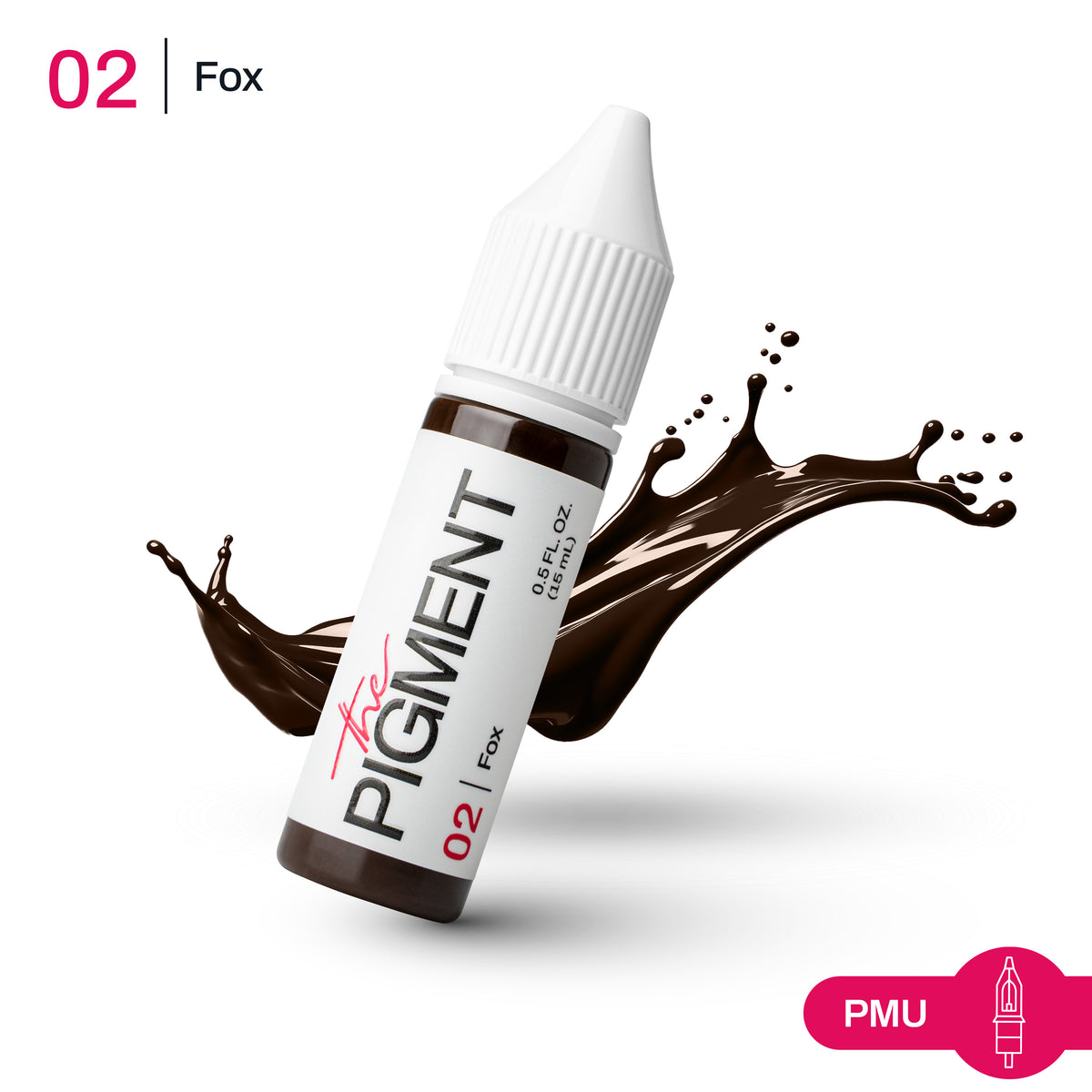 Pigmento PMU cejas marrón cálido 02 Fox textura color efecto natural alta implantación ideal para powder brows y ombré