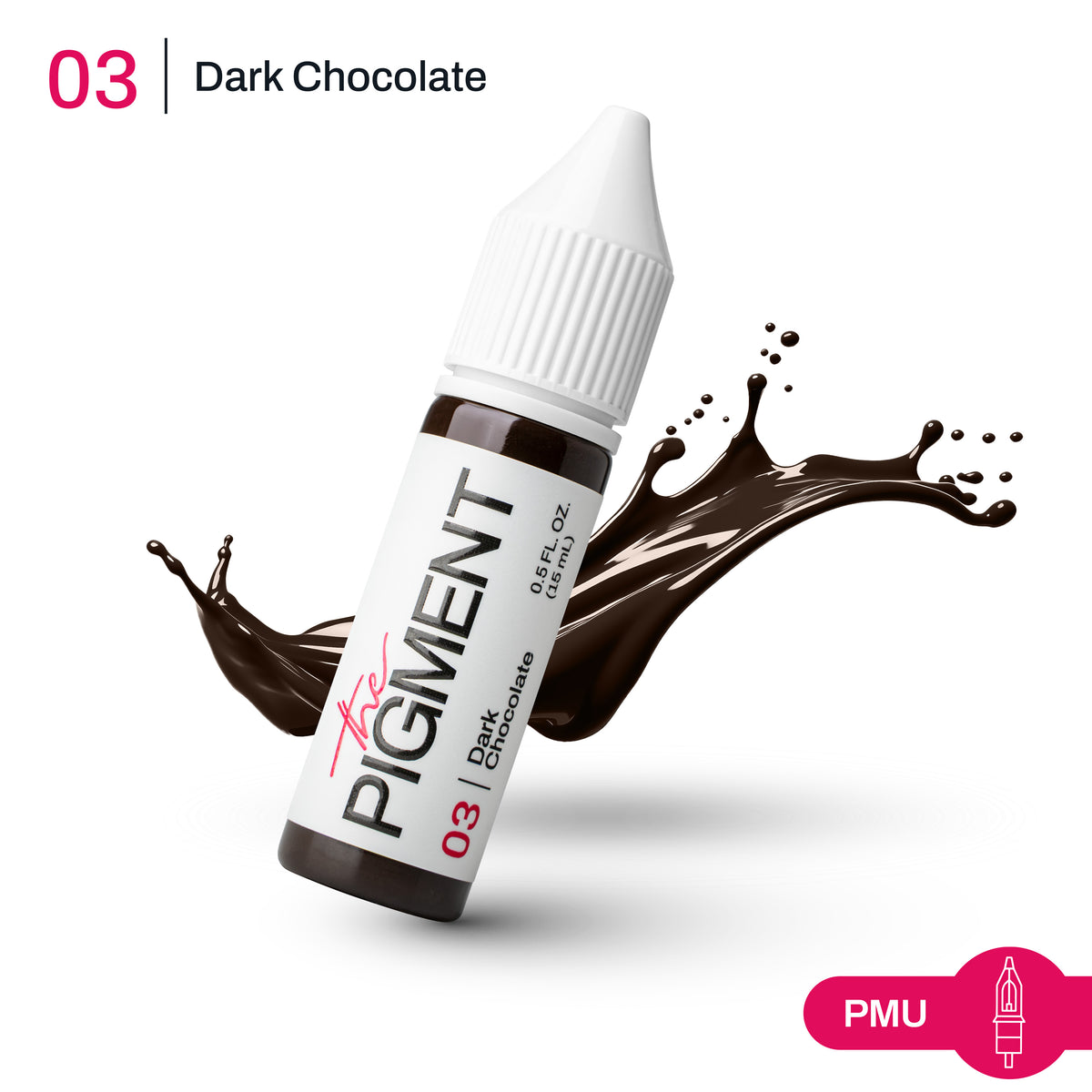 Textura pigmento PMU cejas marrón oscuro Dark Chocolate efecto definido alta implantación ideal para técnicas powder y ombré