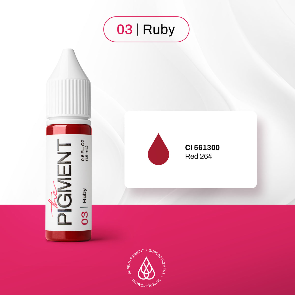 INCI pigmento PMU The Pigment 03 Ruby CI 561300 Red 264 composición para labios rojo rubí
